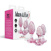 Adam and Eve Glitter Gem 3 Piece Butt Plug Set Pink
